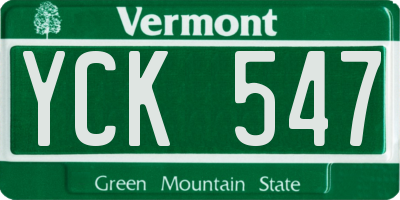VT license plate YCK547