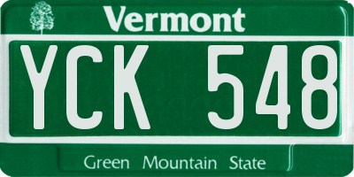 VT license plate YCK548