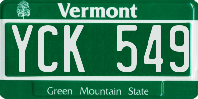 VT license plate YCK549