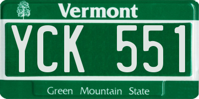 VT license plate YCK551