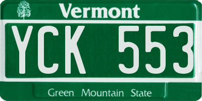 VT license plate YCK553