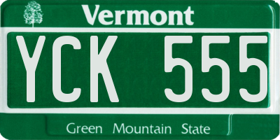 VT license plate YCK555