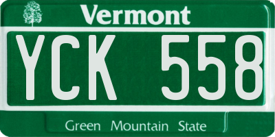 VT license plate YCK558