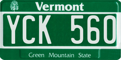 VT license plate YCK560