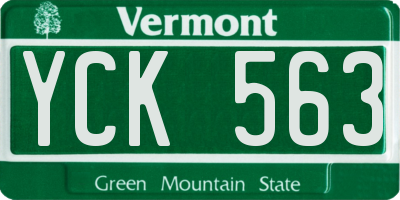VT license plate YCK563
