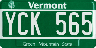 VT license plate YCK565