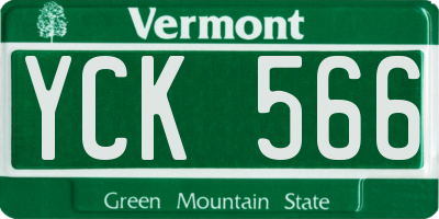 VT license plate YCK566