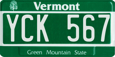 VT license plate YCK567