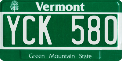VT license plate YCK580