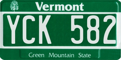 VT license plate YCK582