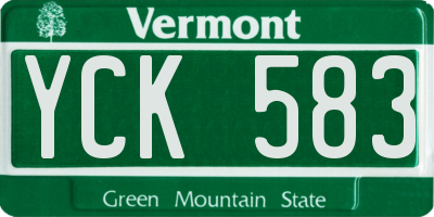 VT license plate YCK583