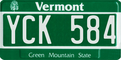 VT license plate YCK584