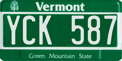 VT license plate YCK587