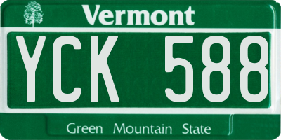 VT license plate YCK588