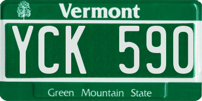 VT license plate YCK590