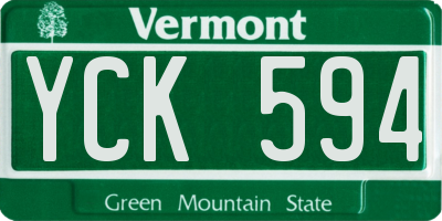 VT license plate YCK594