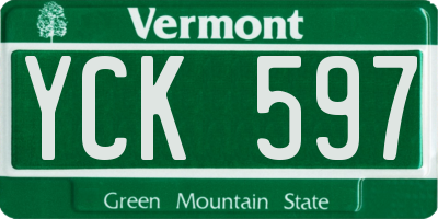 VT license plate YCK597