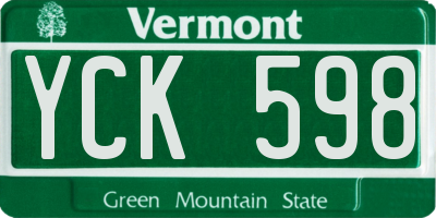 VT license plate YCK598