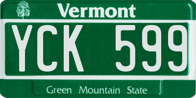 VT license plate YCK599