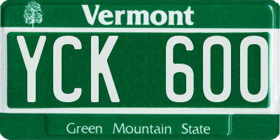 VT license plate YCK600