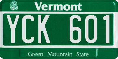VT license plate YCK601