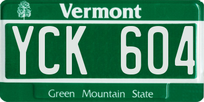 VT license plate YCK604