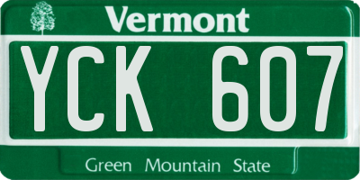 VT license plate YCK607