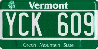 VT license plate YCK609