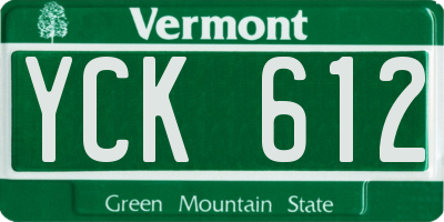 VT license plate YCK612