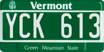VT license plate YCK613