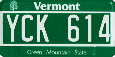 VT license plate YCK614