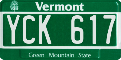 VT license plate YCK617