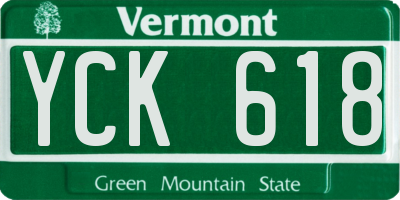 VT license plate YCK618