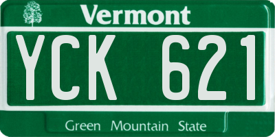 VT license plate YCK621