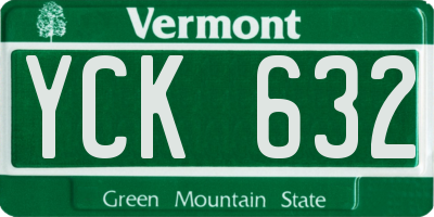 VT license plate YCK632