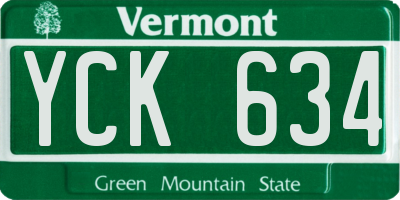 VT license plate YCK634