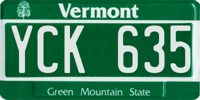 VT license plate YCK635