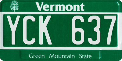 VT license plate YCK637