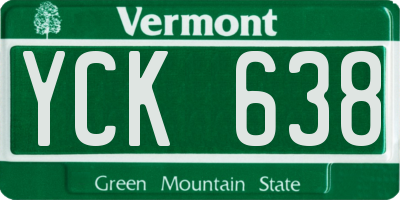 VT license plate YCK638