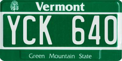 VT license plate YCK640