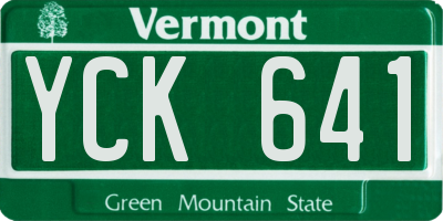 VT license plate YCK641