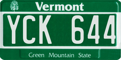 VT license plate YCK644