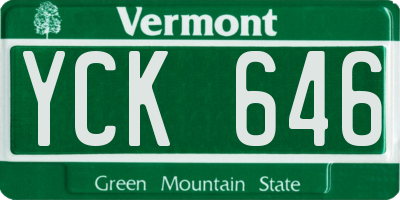 VT license plate YCK646