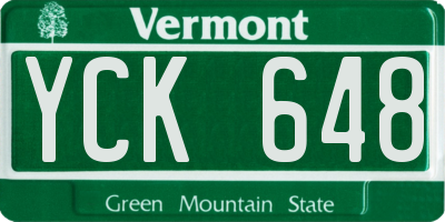 VT license plate YCK648