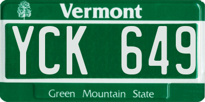 VT license plate YCK649