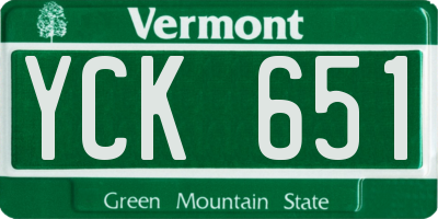 VT license plate YCK651