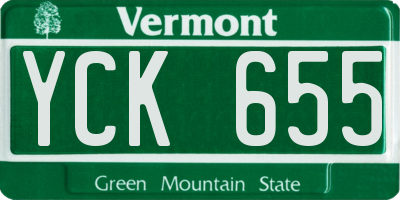 VT license plate YCK655