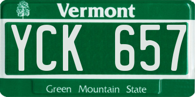 VT license plate YCK657