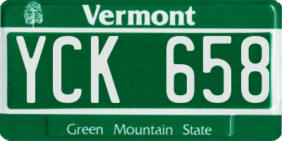 VT license plate YCK658