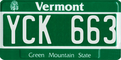 VT license plate YCK663